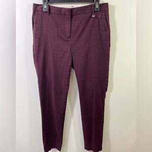 Brooks Brothers>Natalie Fit Burgundy Check Ankle Pants
